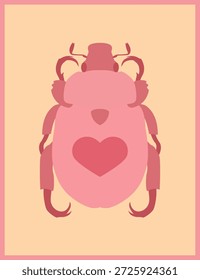 Ilustração bonita com inseto rosa 