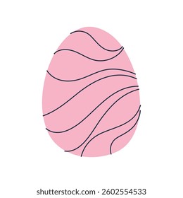 Cute illustration of pink Easter egg. For festive, spring and celebration designs.