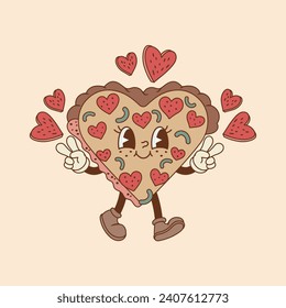 linda ilustración de la pizza con peperoni en forma de corazón 