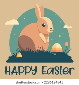 A cute illustration of a Rabbit to Celebrate Easter