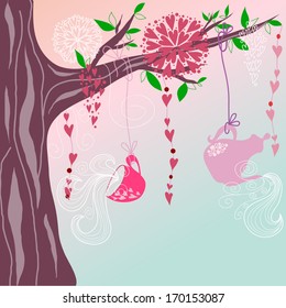 cute illustration in romantic style