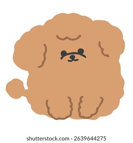 A cute illustration of a round and fluffy toy poodle