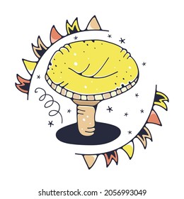 Cute illustration with russula. Isolated on a white background. Vector doodle illustrations.
