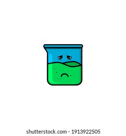 cute illustration of sad beaker