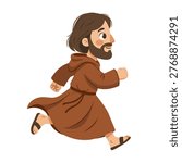Cute illustration of a Saint Francis of Assisi