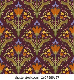 Cute illustration of Seamless floral pattern suitable for print, wallpaper and fashion.