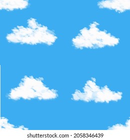 ilustración linda cielo de patrón impecable con nubes. para tejidos, envolturas, textiles, papel pintado, prendas de vestir. Ilustración del vector