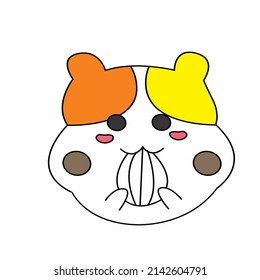 cute illustration of seeddsang guinea pig eating kuaci