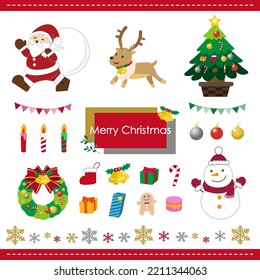 Cute illustration set for christmas