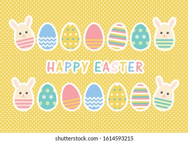 Cute illustration set of easter eggs