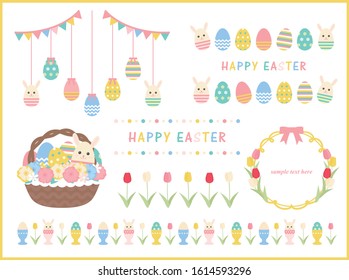 Cute illustration set of easter eggs