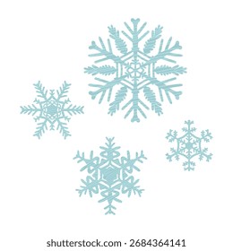 Um bonito conjunto de ilustração de flocos de neve