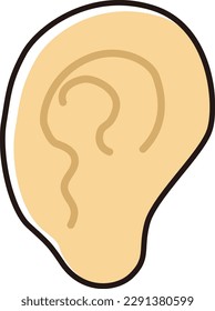 Cute illustration of a simple ear