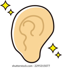 Ilustración corta de un oído simple