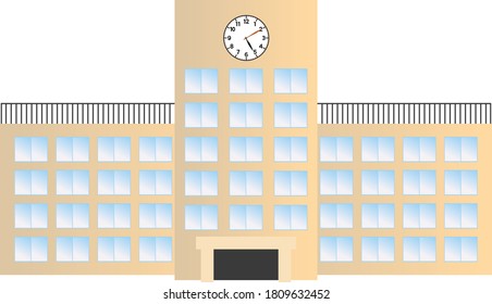 Cute Illustration Simple Elementary School Stock Vector (Royalty Free ...