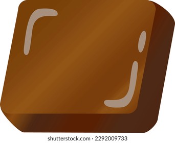 linda ilustración de chocolate cuadrado simple