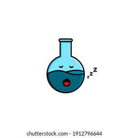 cute illustration of sleep boilling flask