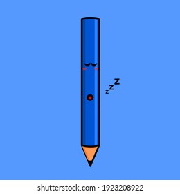 cute illustration of sleep pencil