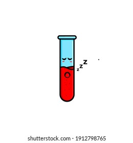 cute illustration of sleep test tube