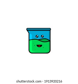 cute illustration of smile beaker