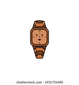 cute illustration of smile wristwatch