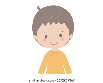 It is a cute illustration of a smiling boy.