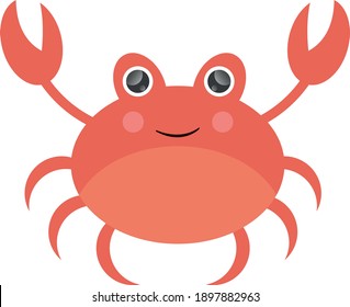 Cute Smiling Red Crab Vector Illustration Stock Vector (Royalty Free ...