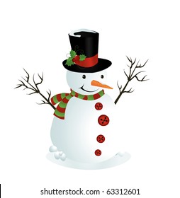 Cute illustration of a snowman