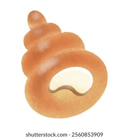 A cute illustration of soft, golden-brown bread swirled with creamy filling.
