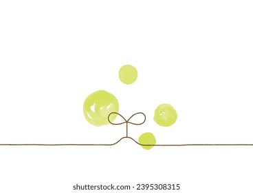 Cute illustration of sprout drawn with watercolor and line art.
