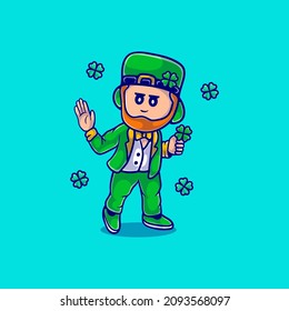 cute illustration of st patrick's day celebration, suitable for t-shirt design or st patrick's day mascot
