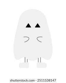 Cute illustration of a standing ghost on halloween