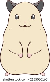cute illustration of standing hamster