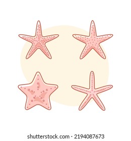 Cute illustration of starfish for summer design. Starfish design element isolated on white background.