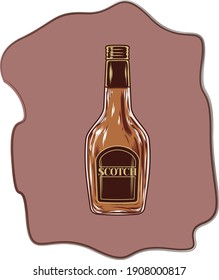 cute illustration stylish with alcohol bottle picture