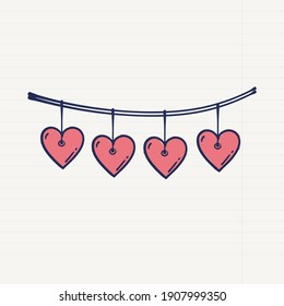 cute illustration stylish valentine's day greeting card