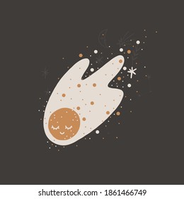 cute illustration. Sun and moon. space children's world. print interior poster. good dreams, baby bedroom