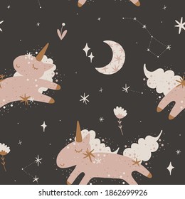 cute illustration. Sun and moon. space children's world. print interior poster. good dreams, baby bedroom