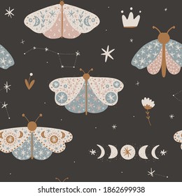 cute illustration. Sun and moon. space children's world. print interior poster. good dreams, baby bedroom