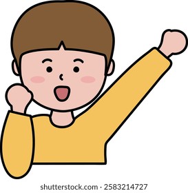 A cute illustration of a supporting child