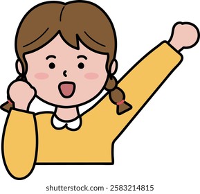 A cute illustration of a supporting child