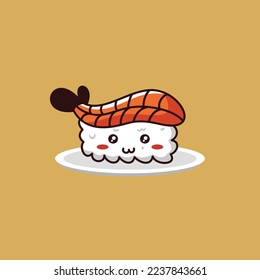 cute illustration of sushi on a plate