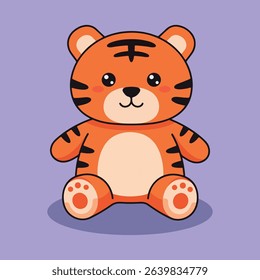 A cute illustration of a tiger cub, portraying its playful and endearing nature.