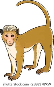 Cute illustration of Toque macaque