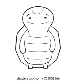 Cute illustration of a turtle on white background. Isolated vector animal.