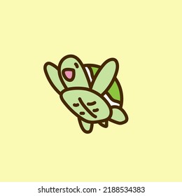 Cute illustration of the turtle that jumps