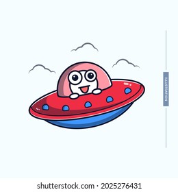 süße Illustration von ufo character.space concept, Vektoreps10