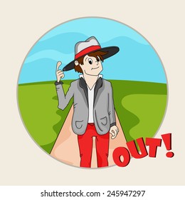 A cute illustration of an umpire.