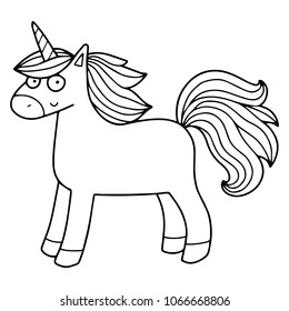 Cute Illustration Unicorn Coloring Page Book Stock Vector (Royalty Free ...