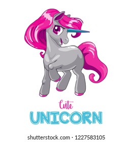 Cute illustration of unicorn in doodles style. It can be used for sticker, patch, phone case, poster, t-shirt, mug and other design
